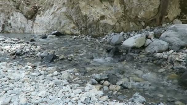 People hiking through the Samaria Gorge at Crete (Greece). — Stock Video