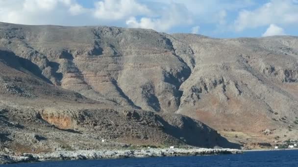 Panoramatický výhled na hory Libyjské moře Kréta (Řecko). — Stock video