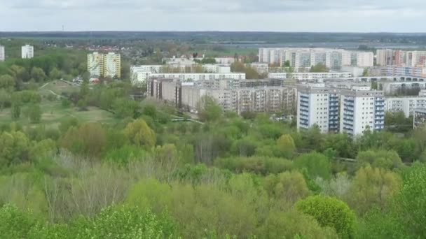 Vista aérea sobre el distrito de Berlin Marzahn — Vídeos de Stock