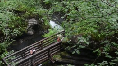 Gerlostal Valley Zillertal alanda gerlos nehir boyunca hiking.