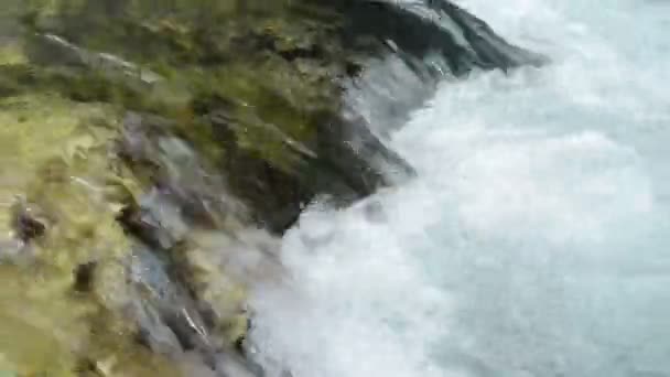 Zillertal Alps stream water flowing over rocks. — Stock Video