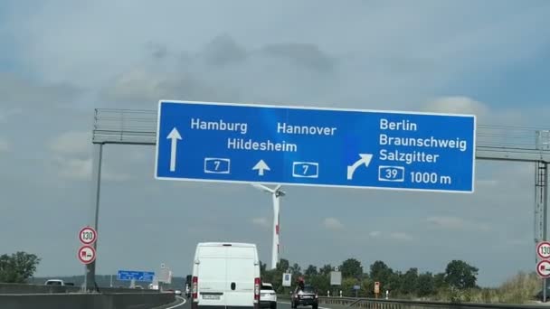 Salzgitter Bassa Sassonia Germania Settembre 2017 Interscambio Autostradale Salzgitter Con — Video Stock