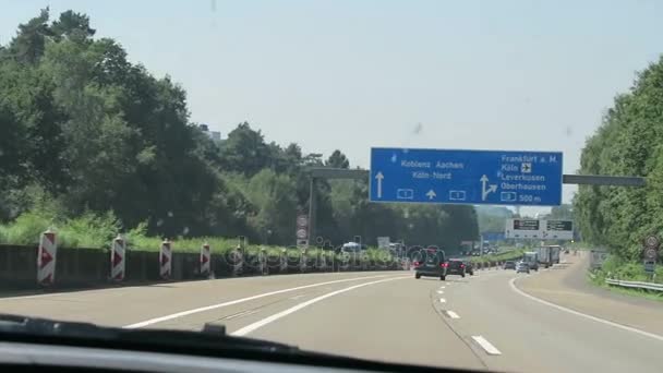 Über das a1-dreieck auf die a3 nach frankfurt am main, leverkusen — Stockvideo