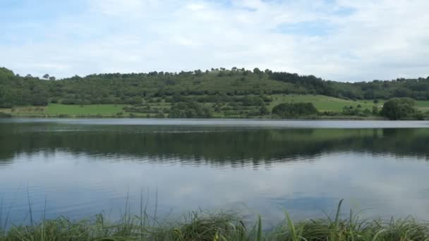 Vulkanisch Landschap Van Schalkenmehrener Maar Meer Eifel Duitsland — Stockvideo