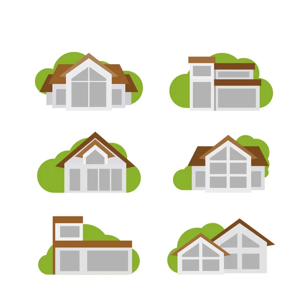 Illustrazione vettoriale di case residenziali di campagna . — Vettoriale Stock