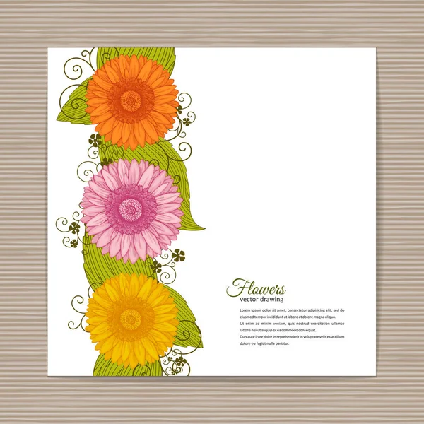 Zomer achtergrond met Gerbera — Stockvector