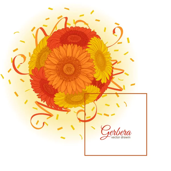 Summer background with Gerbera. — Stock Vector