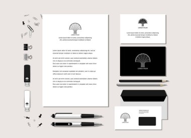 corporate identity with the stylized tree clipart