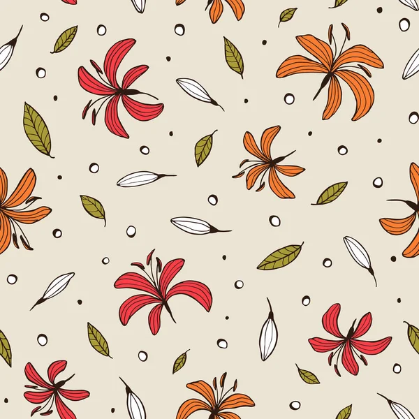 Seamless pattern with flowers. — Stock Vector