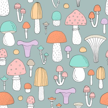 Orman mantarları ve el yapımı elementlerle kusursuz bir doku.