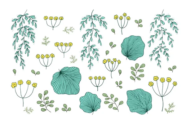 Blommor ritning med line-art — Stock vektor