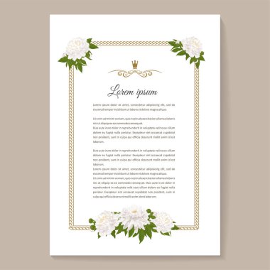 Çiçekli posterler, afişler, tebrik kartları - şakayıklar, zambaklar. Çiçekli şenlikli kompozisyonlar. Vektör illüstrasyonu.