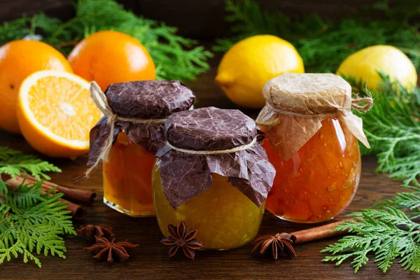 Orange marmalade prepared for Christmas. — Stock Photo, Image