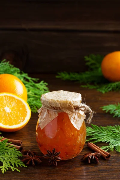 Orange marmalade prepared for Christmas. — Stock Photo, Image