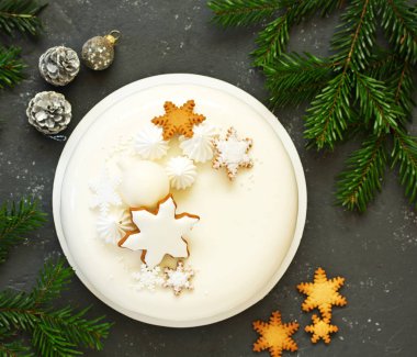 Zencefilli kurabiyeli Noel pastası, kurabiye. Seçici odak