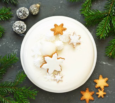 Zencefilli kurabiyeli Noel pastası, kurabiye. Seçici odak