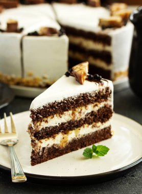 Çikolatalı kek. seçici odak.