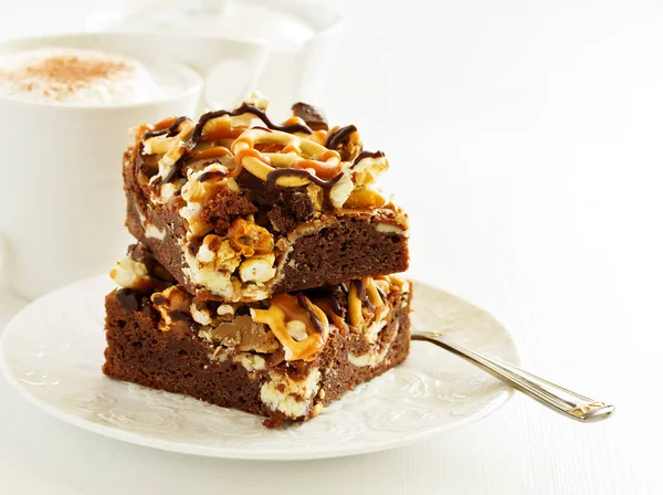 Chocolate Brownie Caramel — Stock Photo, Image