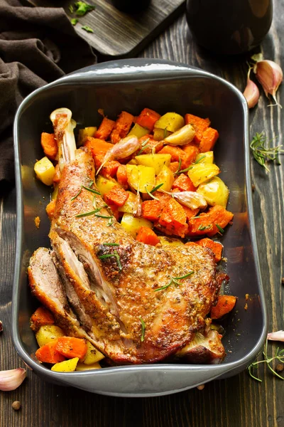 Baked Turkey Thigh Vegetables — Stock Photo, Image