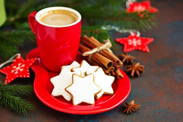 Biscuits Noël Tas Étoiles Cannelle Allemagne Appelé Arbre Hiver — Photo