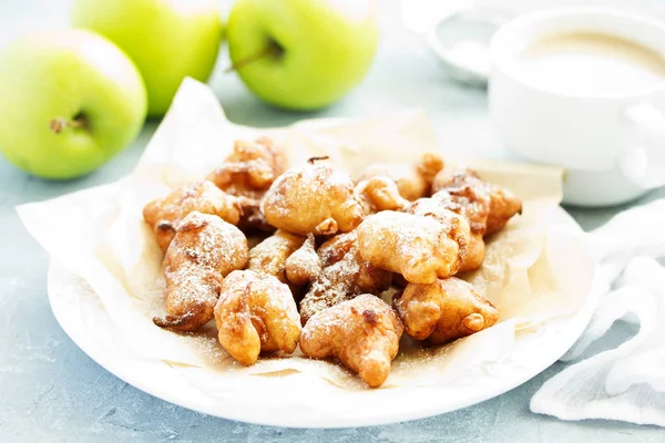 Donuts Met Appels Apple Fritters Selectieve Focus — Stockfoto