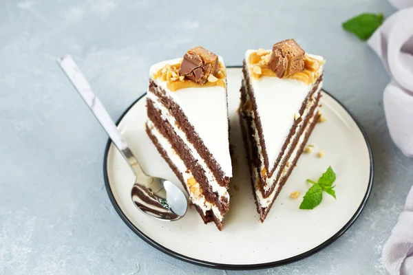 Шоколадный Торт Селективный Фокус — стоковое фото