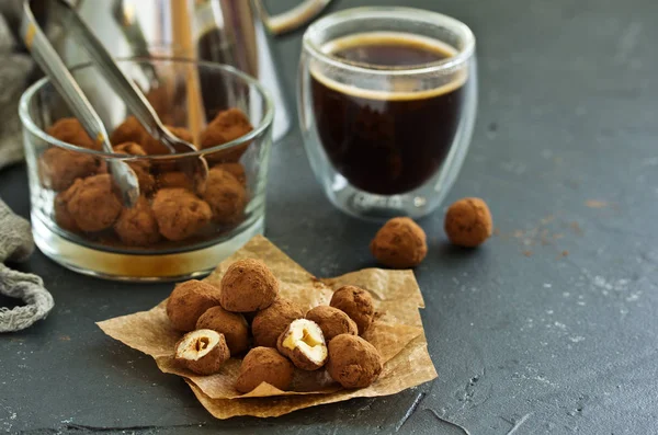 Hazelnuts Chocolate Glaze Homemade Sweets — Stock Photo, Image