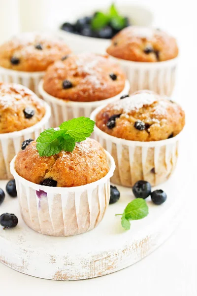 Oat Muffins Blueberries Dark Background — Stock Photo, Image