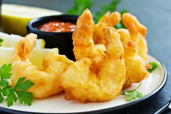 Picante Tempura Jumbo Camarones — Foto de Stock