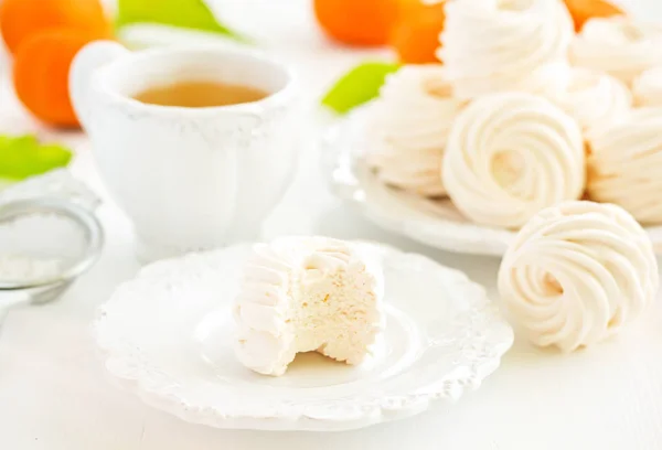 Marshmallow Buatan Sendiri Yang Lezat Dan Jeruk Dengan Rempah Rempah — Stok Foto