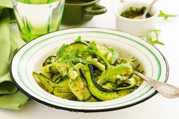 Zucchini Salad Arugula Pesto — Stock Photo, Image