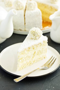 Hindistan cevizli ev yapımı kek. seçici odak.