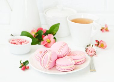 Fransız pasta makaron. Seçici odak.