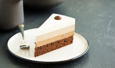 Çikolatalı kek. seçici odak.