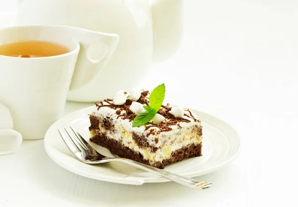 Pastel Chocolate Con Caramelo Nueces — Foto de Stock