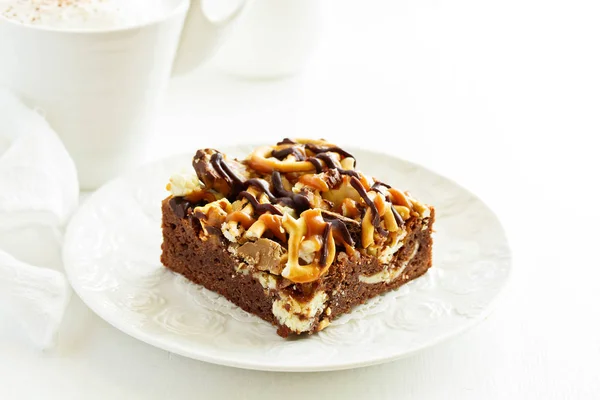 Chocolate Brownie Caramel — Stock Photo, Image