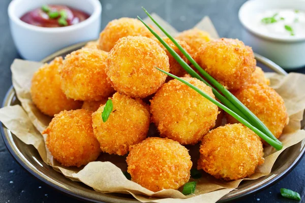 Two Potato Balls Are Partially Eaten With Cheese In The Middle Background,  Croquette On White Background, Hd Photography Photo Background Image And  Wallpaper for Free Download