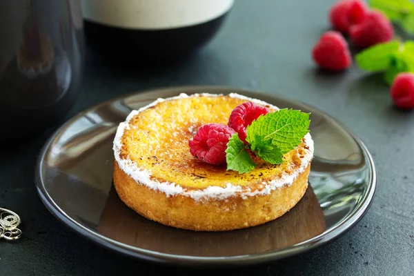 Tart Com Gengibre Creme Brulee Foco Seletivo — Fotografia de Stock