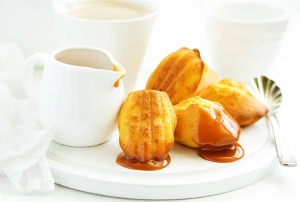 Madeleine French Cookies Caramel Selective Focus — 스톡 사진