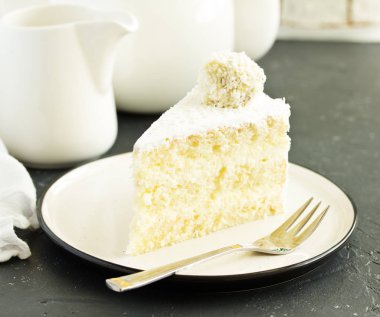 Hindistan cevizli ev yapımı kek. seçici odak.