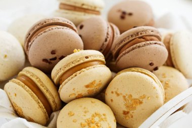 Fransız pasta makaron. Seçici odak.