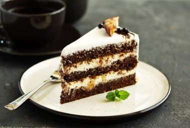 Çikolatalı kek. seçici odak.