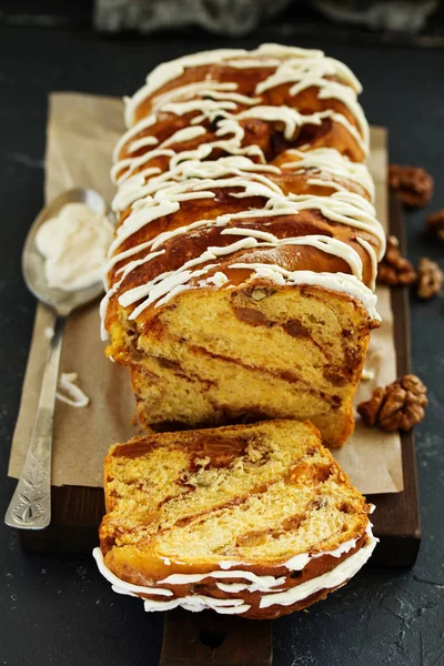 Homemade Cakes Cinnamon Rolls Icing — Stock Photo, Image