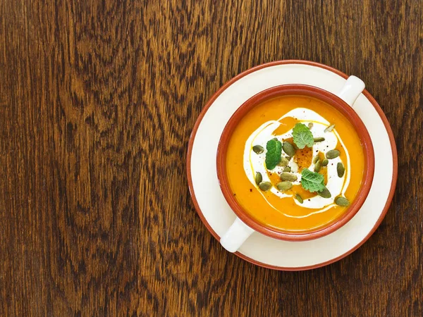 Pumpkin Carrot Soup Curry Puree — Stock Photo, Image