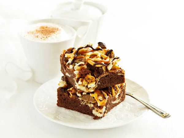 Brownie Σοκολάτας Καραμέλα — Φωτογραφία Αρχείου