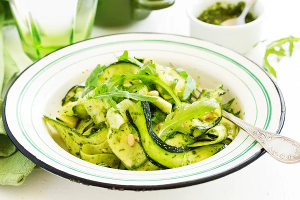 zucchini salad with arugula pesto.