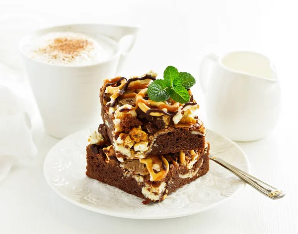 Chocolate Brownie Caramel — Stock Photo, Image