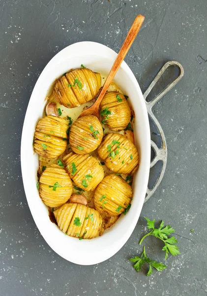 Baked Potato Accordion Parsley — Stock Photo, Image