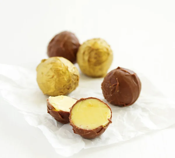 Bonbons Faits Main Truffe Avocat Avec Liqueur Vanille Douceur Maison — Photo