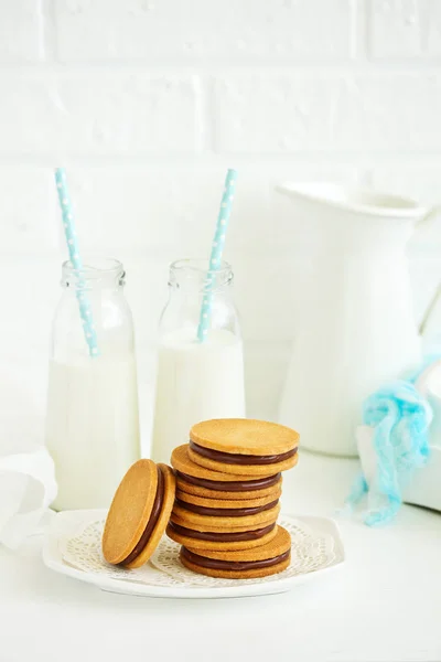 Shortbread Kekse Mit Schokoladenfüllung — Stockfoto